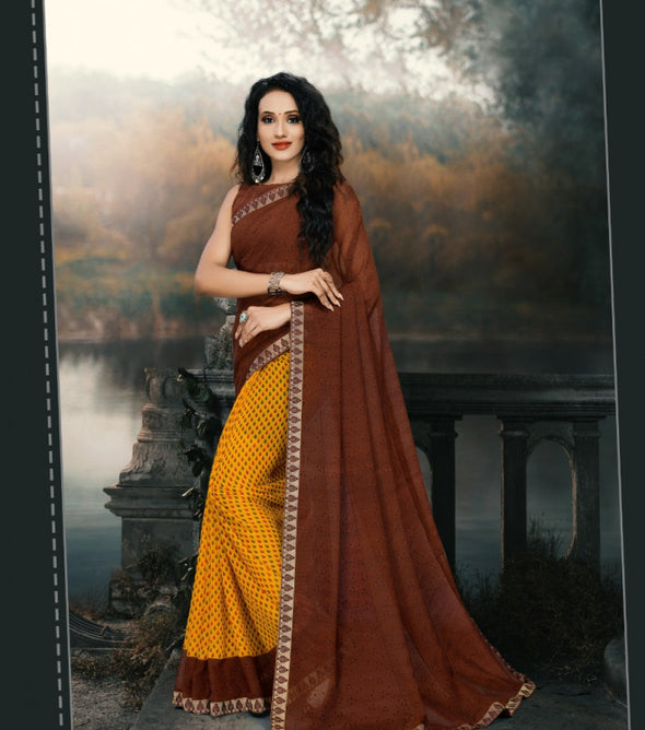 Kodas Golden Jhumke-20 Heavy Dani Printed With Border saree Catalog