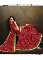 Kodas Bindiya Vol-2 Heavy Rennial Bandhani Print With Border Saree Catalog