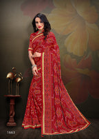 Kodas Bindiya Vol-2 Heavy Rennial Bandhani Print With Border Saree Catalog