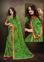 Kodas Bindiya Vol-2 Heavy Rennial Bandhani Print With Border Saree Catalog