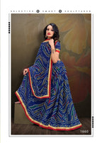Kodas Bindiya Vol-2 Heavy Rennial Bandhani Print With Border Saree Catalog