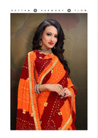 Kodas Bindiya Vol-2 Heavy Rennial Bandhani Print With Border Saree Catalog