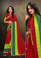 Kodas Bindiya Vol-2 Heavy Rennial Bandhani Print With Border Saree Catalog