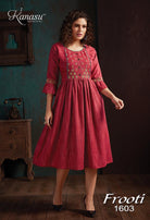 Kanasa Frooti Rayon With Embroidery Kurtis Catalog