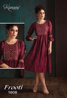 Kanasa Frooti Rayon With Embroidery Kurtis Catalog