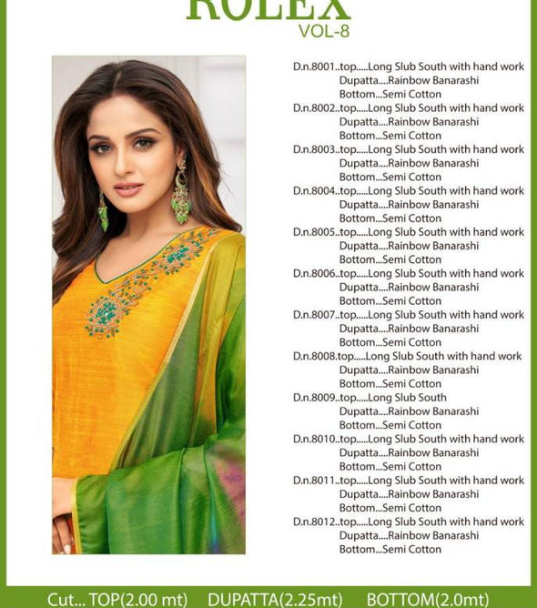 Shagun Rolex Vol-8 Embroidery Work Suits Catalog