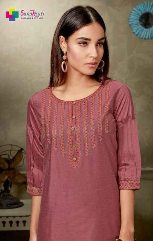 Sanskruti Mannam Silk Cotton Kurti With Bottom Catalog Collection