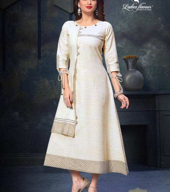 Ladies Flavour Creamery South Cotton Kurti Catalog