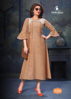 Ladies Flavour Creamery South Cotton Kurti Catalog