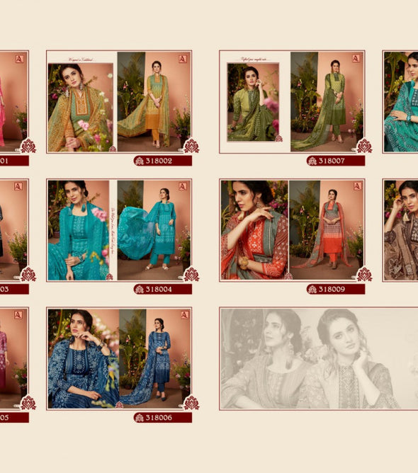 Alok Sara Pure Cambric Digital Style bandhani designer Print Suits