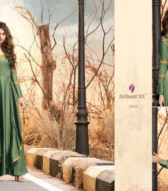 Arihant Nx Silk Designer Gown Type Kurti Catalog