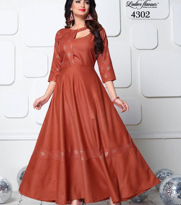 Ladies Flavour Miss World Vol-2 Fancy Gown Type Kurti Catalog