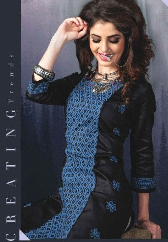 Itrana Black Beauty Cotton Satin Kurtis Catalog