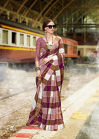 Nakshatra Silk Cotton Silk Checks Print Saree Catalog Collection