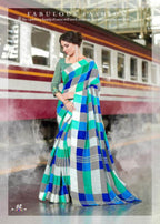 Nakshatra Silk Cotton Silk Checks Print Saree Catalog Collection