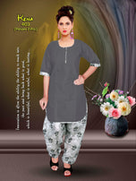 M Kena Vol-4 Kurti With Patiyala Bottom Catalog Collection