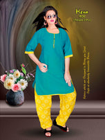 M Kena Vol-4 Kurti With Patiyala Bottom Catalog Collection