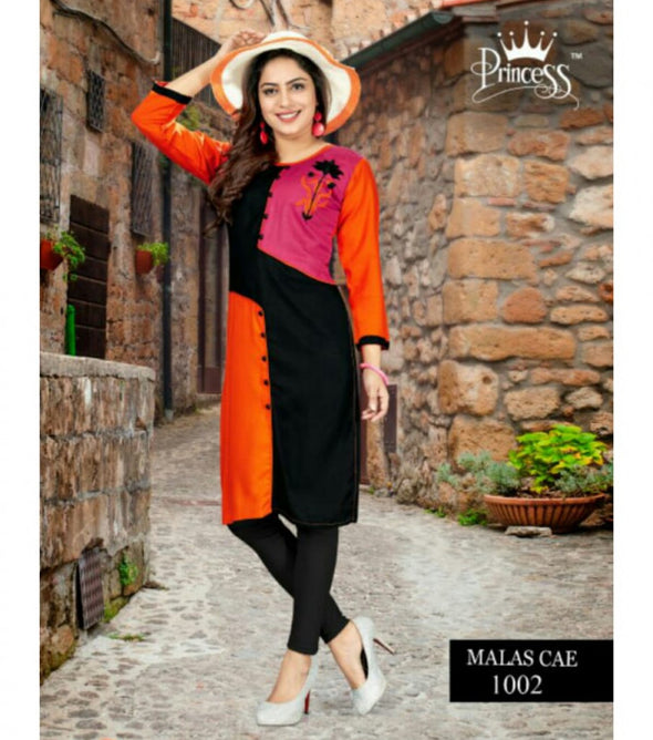 Princess Malas Rayon Straight Kurtis Catalog