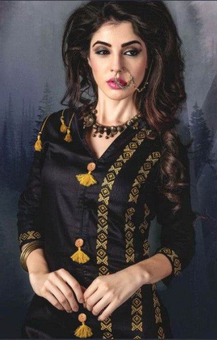 Itrana Black Beauty Cotton Satin Printed Kurtis Catalog Wholesaler