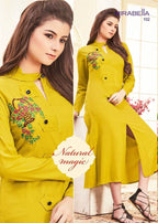 Mirabella 14kg Rayon Fancy Kurti Catalog Collection