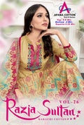 Razia Sultan Vol-26 Karachi Cotton Dress Material Catalog