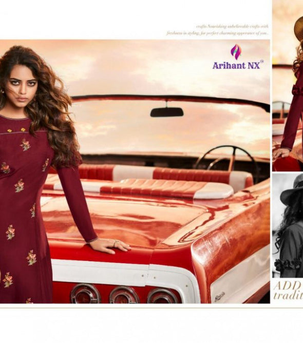 Arihant Nx Impressive Pure Maslin Silk Kurtis Catalog