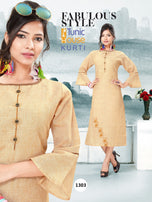 Tunic House Poise Pure Linen Embroidery Work Kurti Catalog Collection