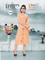 Tunic House Poise Pure Linen Embroidery Work Kurti Catalog Collection