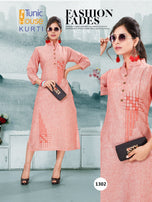 Tunic House Poise Pure Linen Embroidery Work Kurti Catalog Collection