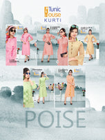 Tunic House Poise Pure Linen Embroidery Work Kurti Catalog Collection