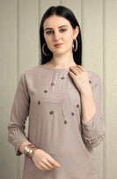 Alpha Queen Vol-16 Poly Rayon Straight Kurti With Hand Work Kurti Catalog