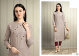Alpha Queen Vol-16 Poly Rayon Straight Kurti With Hand Work Kurti Catalog
