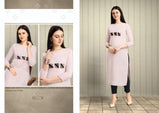 Alpha Queen Vol-16 Poly Rayon Straight Kurti With Hand Work Kurti Catalog