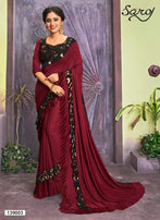 Saroj Marie Gold Lycra Frill Saree Catalog Collection