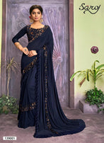 Saroj Marie Gold Lycra Frill Saree Catalog Collection