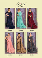 Saroj Marie Gold Lycra Frill Saree Catalog Collection