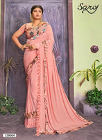 Saroj Marie Gold Lycra Frill Saree Catalog Collection