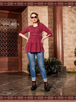 Artriddhas Senorita Eaten Taie Died Print Tops Catalog