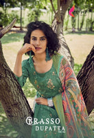 Kesari Trendz Brasso Dupatta Vol-2 Cotton Satin Dress Material Catalog