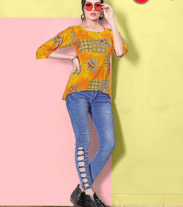 Watermalon Clothing Diamond Party Vol-2 Rayon Print Short Tops Catalog