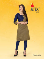 Watermalon Clothing Kitkat Handloom Cotton Work Casual Running Wear Kurti Catalog