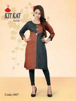Watermalon Clothing Kitkat Handloom Cotton Work Casual Running Wear Kurti Catalog