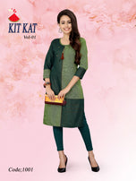 Watermalon Clothing Kitkat Handloom Cotton Work Casual Running Wear Kurti Catalog