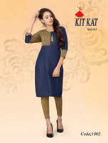 Watermalon Clothing Kitkat Handloom Cotton Work Casual Running Wear Kurti Catalog