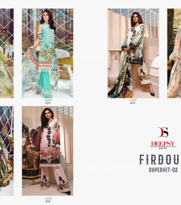 Deepsy Firdous Superhit Vol-2 Pakistani Style Dress Material Catalog