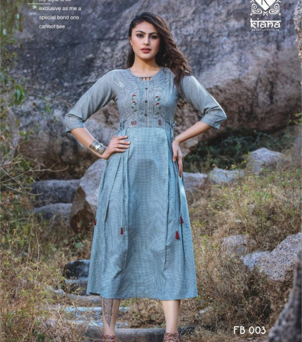 Kiana Free Bird Rayon Western Style Kurtis Catalog