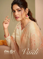 Om Tex Vaidi Royal Linen With Handwork Suits Catalog