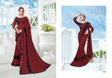 Saroj Miss Gold Imported Heavy Lycra Frill Saree Catalog