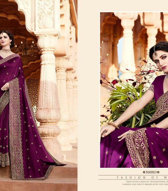Saroj Morni Vichitra Silk Dyed With Heavy Border Saree Catalog