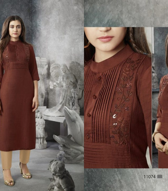 Kessi Kajree Octavia Lining Silk With Hand Work Kurtis Catalog